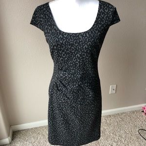 Ann Taylor Gray and black animal print dress (12)